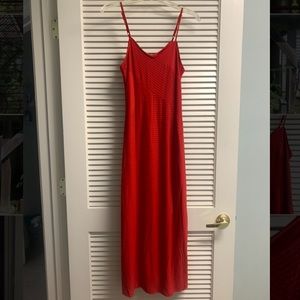 Red Spaghetti Strap Maxi Dress
